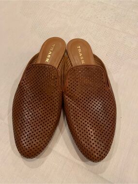 Trask Men’s Brown Perforated Leather Slip-On Loafers